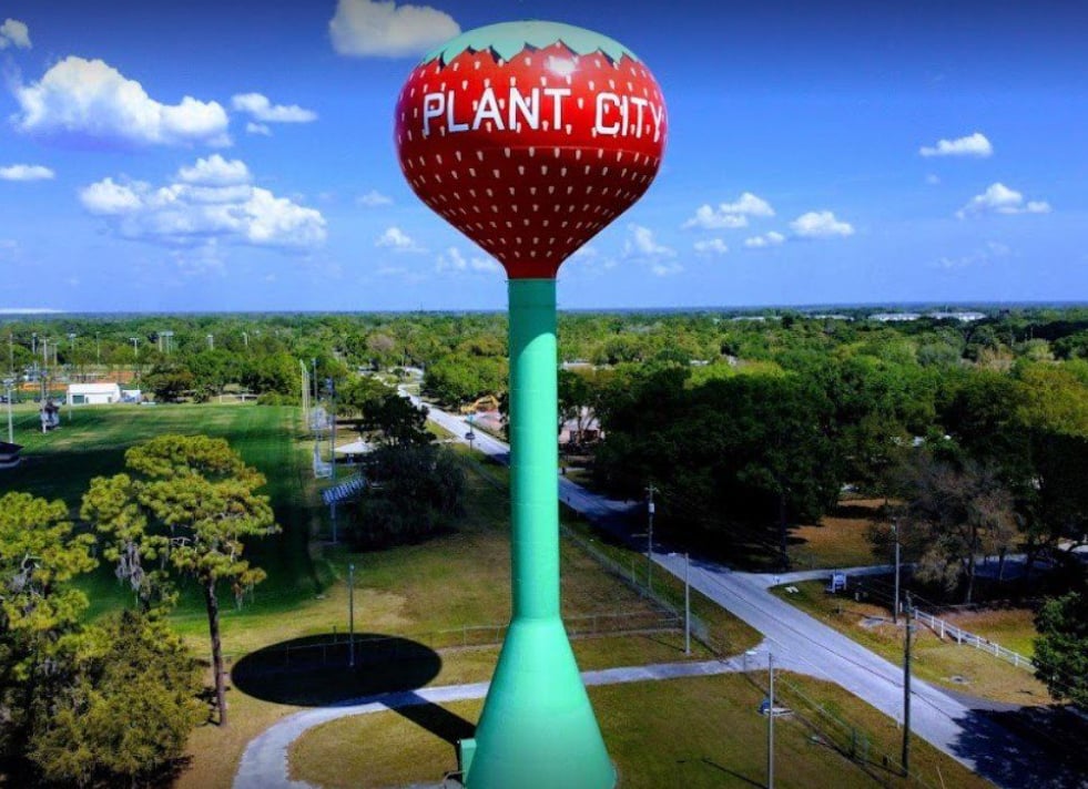 Iconic Plant City strawberry water tower